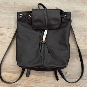 DKNY Brown Leather Backpack Purse